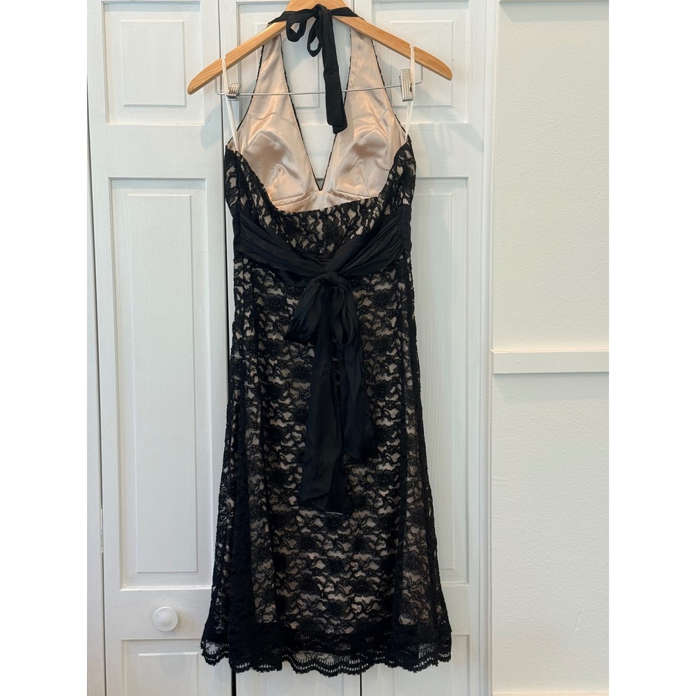 White House Black Market Lace Halter Midi Dress Sz 6 Formal Evening Date Wedding - Picture 2 of 5